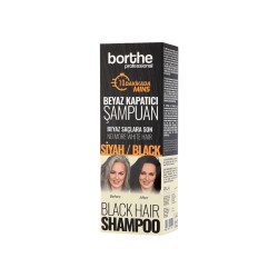 Shampooing colorant noir  couvrant cheveux blancs Borthe 300 ml