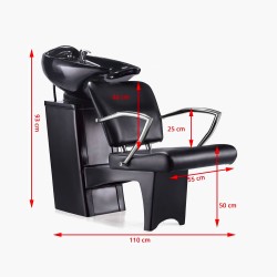 Bac à shampoing noir (cuve noir) Q-2278 Gabbiano