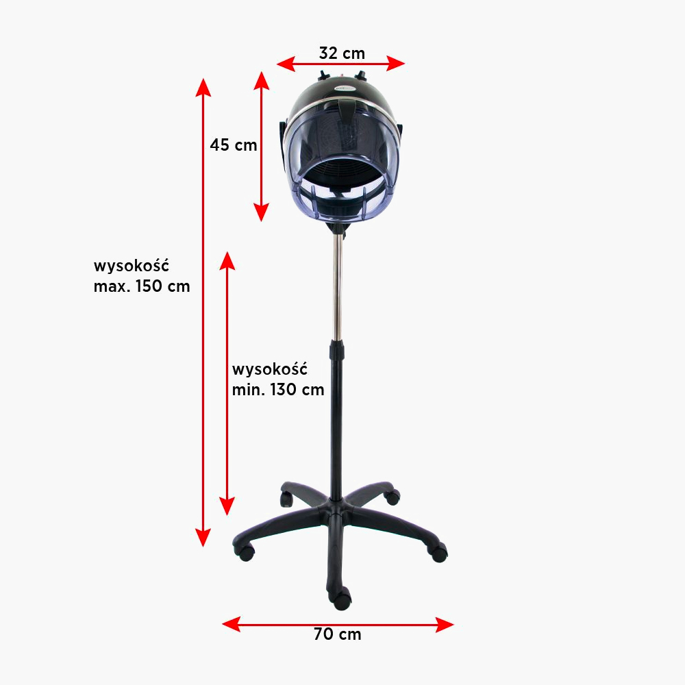 Casque sèche cheveux noir sur pied LI-202S Activ