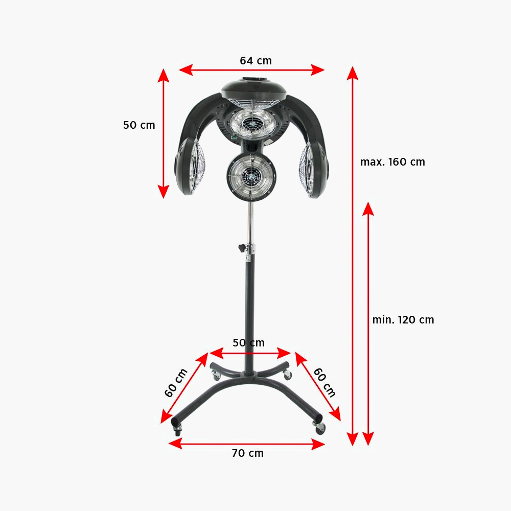 Casque sèche cheveux infrarouge noir sur pied GL-505S Activ