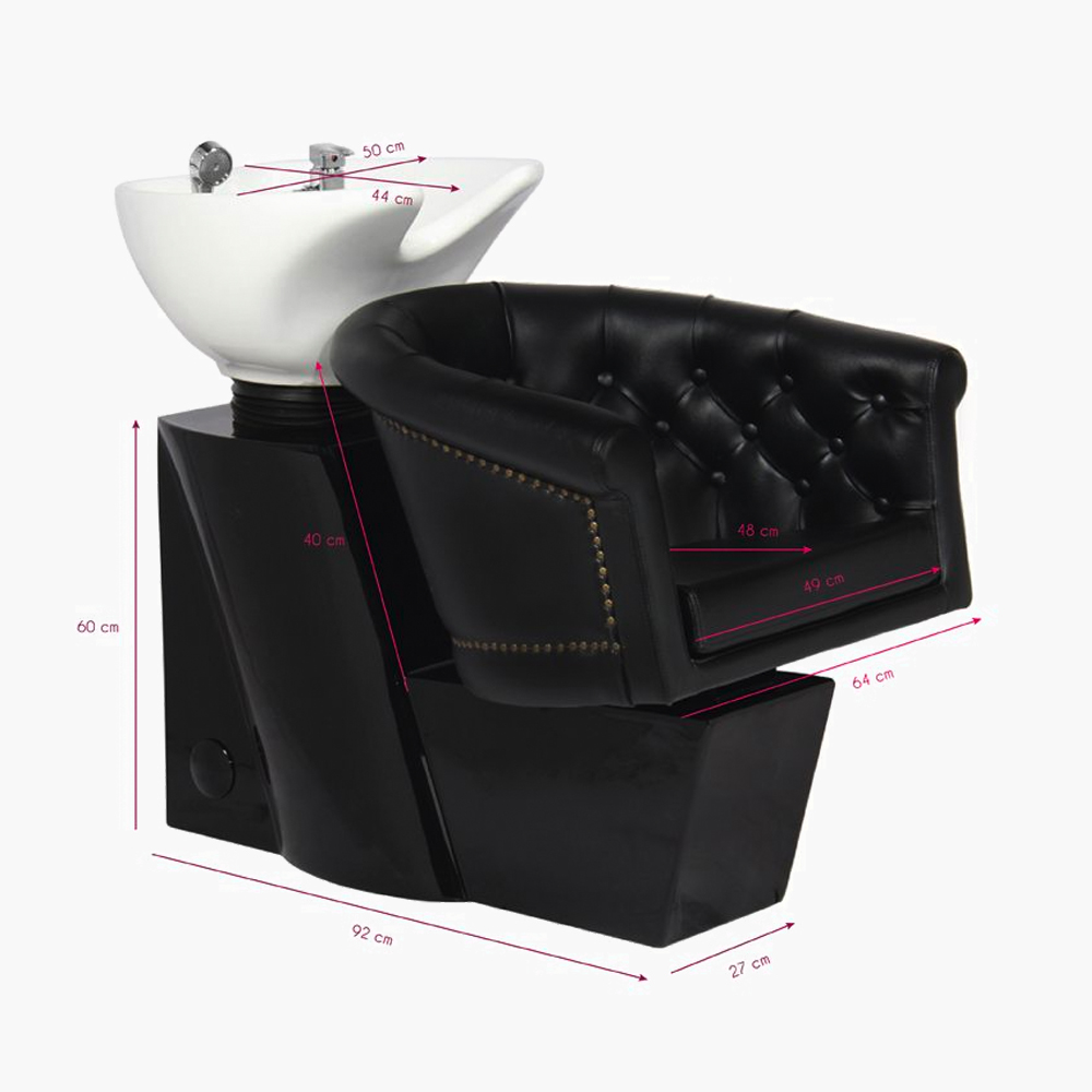 Bac à shampoing noir (cuve blanc) Londra Gabbiano