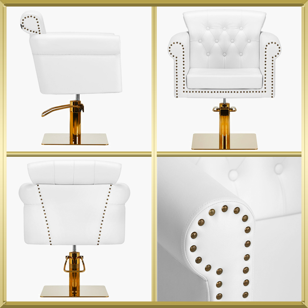 Fauteuil de coiffure blanc-gold Berlin Gabbiano Fauteuil de coiffure blanc-gold Berlin Gabbiano