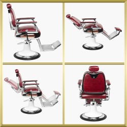 Fauteuil de barbier bordeaux Moto Style Gabbiano