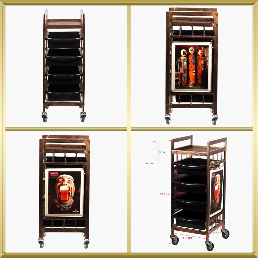 Table de service en acier bronze 8-139 Gabbiano