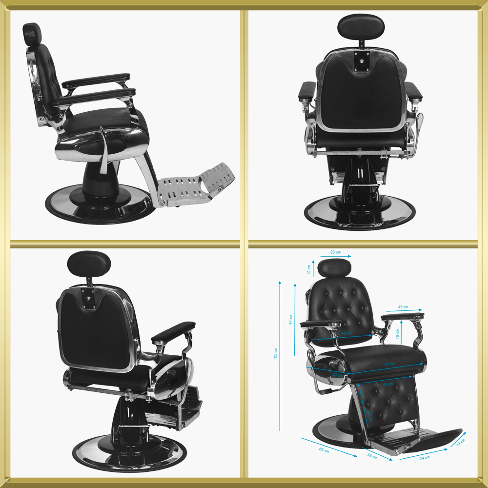 Fauteuil de barbier noir Francesco Gabbiano