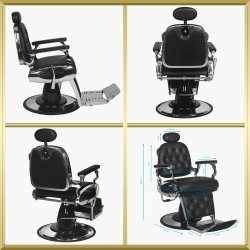 Fauteuil de barbier noir Francesco Gabbiano