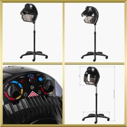 Casque sèche cheveux noir sur pied LVI-203S Gabbiano