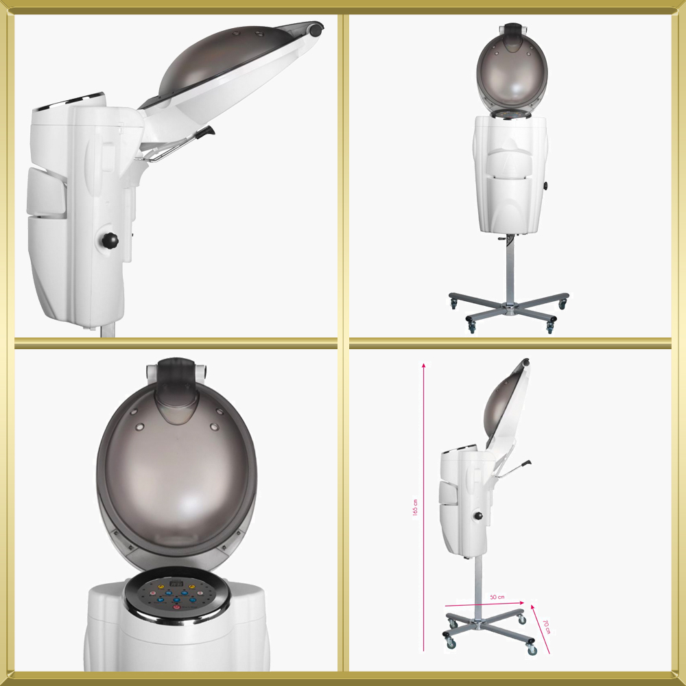 Casque vapeur ozone sur pied blanc Gabbiano