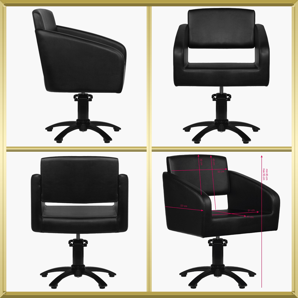 Fauteuil de coiffure noir Bergen Gabbiano