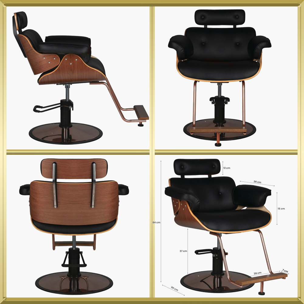 Fauteuil de coiffure noir-noyer Florence Gabbiano Fauteuil de coiffure noir-noyer Florence Gabbiano