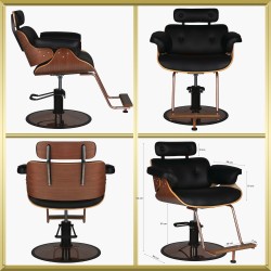 Fauteuil de coiffure noir-noyer Florence Gabbiano