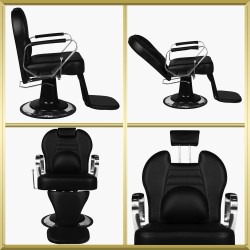 Fauteuil de barbier noir Tiziano Gabbiano