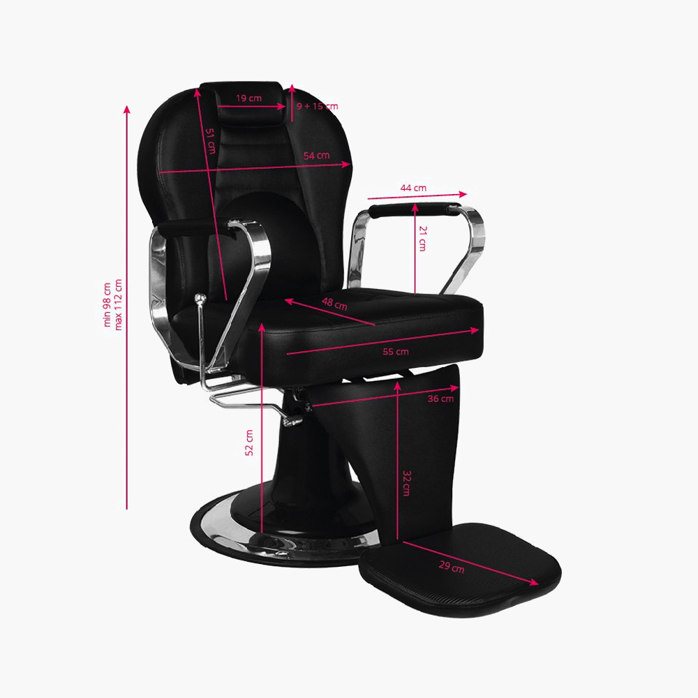 Fauteuil de barbier noir Tiziano Gabbiano