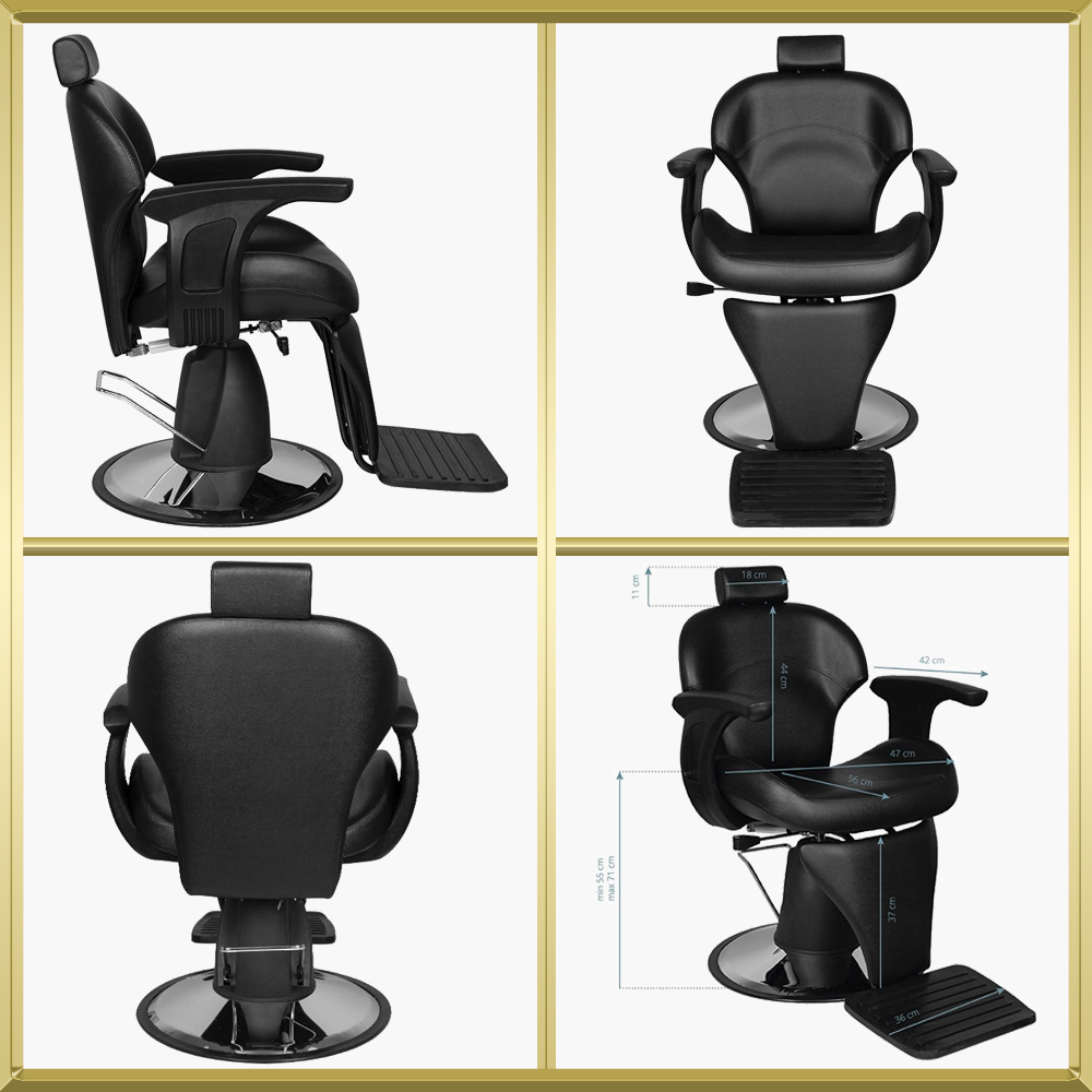 Fauteuil de barbier noir Igor Gabbiano