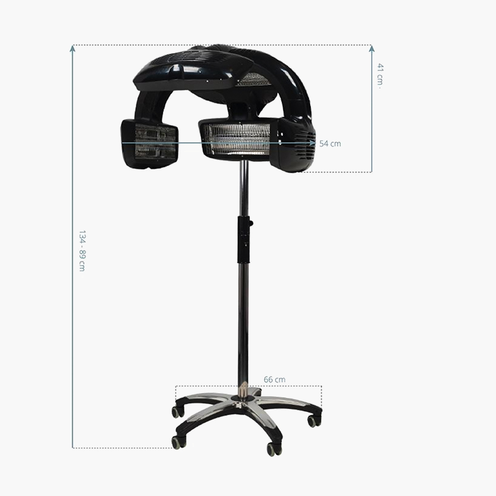 Casque sèche cheveux infrarouge noir sur pied 628 Gabbiano