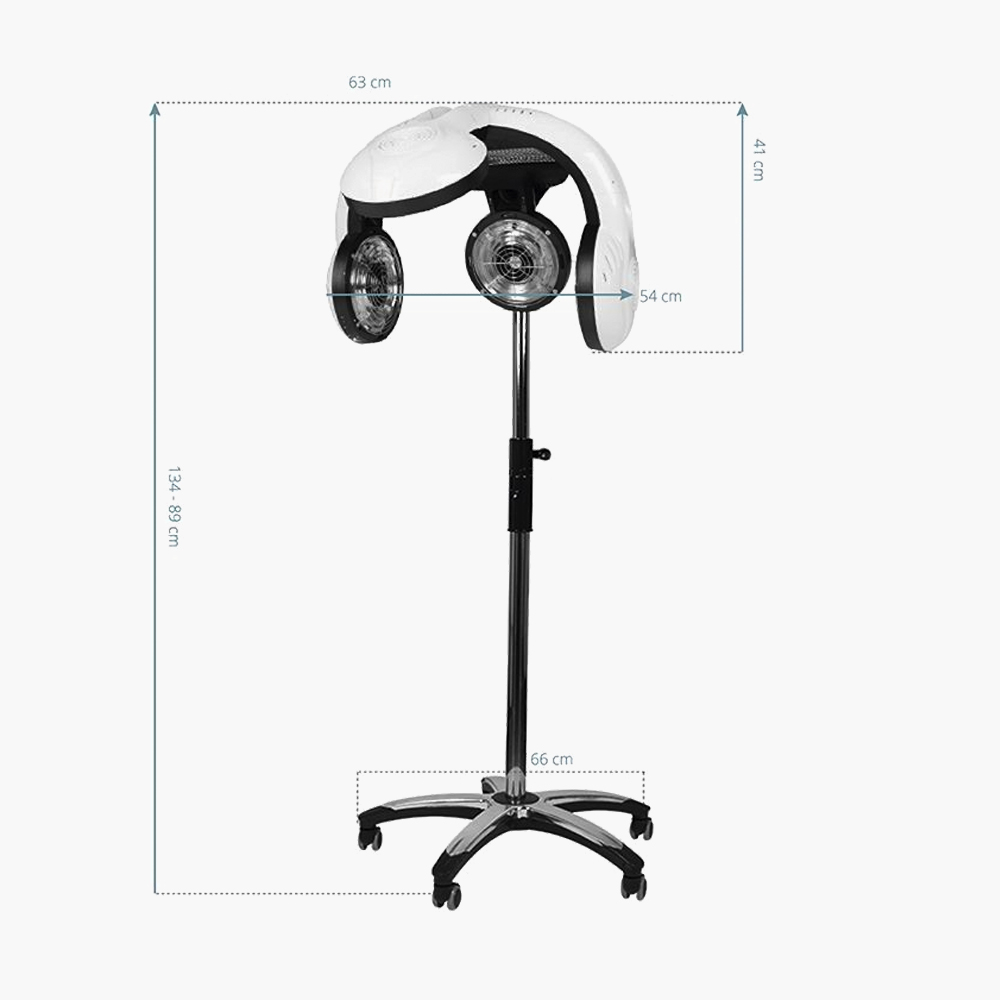 Casque sèche cheveux infrarouge noir sur pied 938 Gabbiano