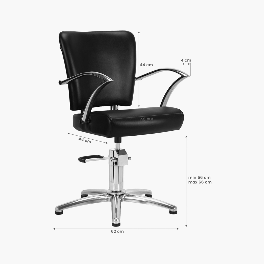 Fauteuil de coiffure noir Dallas Gabbiano