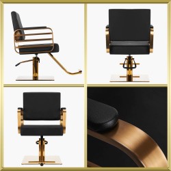 Fauteuil de coiffure noir-gold Avila Gabbiano