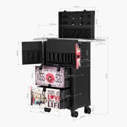 Valise de coiffeur portable simili-cuir C12 Gabbiano