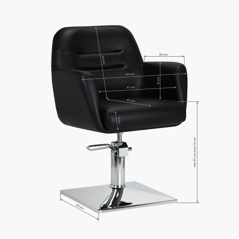 Fauteuil de coiffure noir Monaco Gabbiano