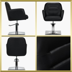 Fauteuil de coiffure noir Monaco Gabbiano