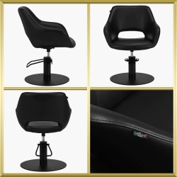 Fauteuil de coiffure noir Sevilla Gabbiano
