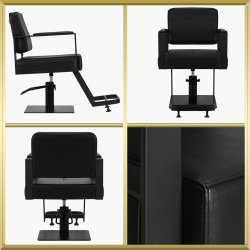 Fauteuil de coiffure noir Modena Gabbiano