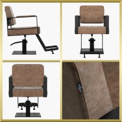 Fauteuil de coiffure marron vintage Modena Gabbiano