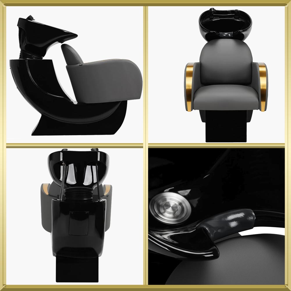 Bac à shampoing noir-gris (cuve noir) Malaga Gabbiano