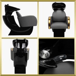 Bac à shampoing noir-gris (cuve noir) Malaga Gabbiano