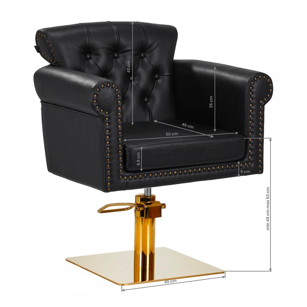 Fauteuil de coiffure noir-gold Berlin Gabbiano Fauteuil de coiffure noir-gold Berlin Gabbiano