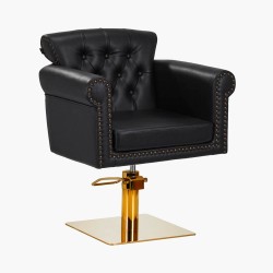 Fauteuil de coiffure noir-gold Berlin Gabbiano