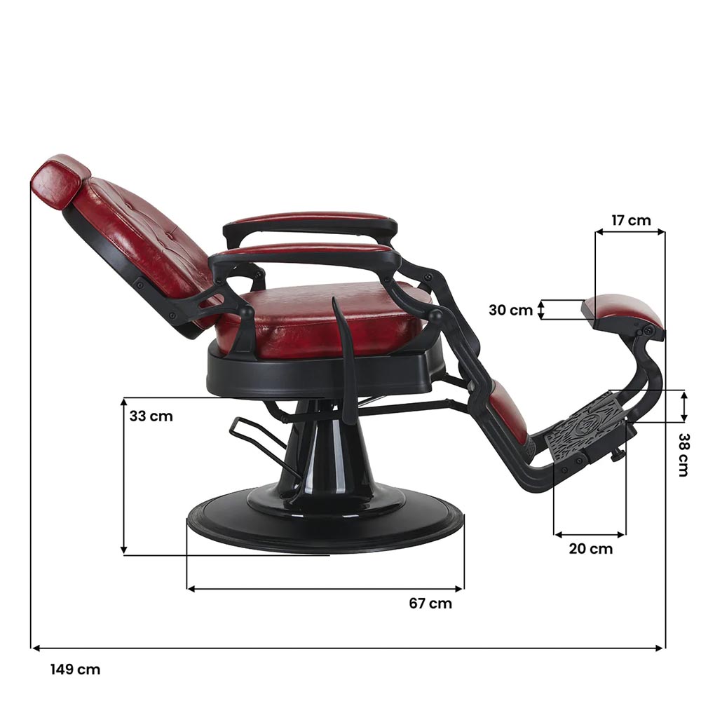 Fauteuil de barbier noir-rouge President Gabbiano Fauteuil de barbier noir-rouge President Gabbiano