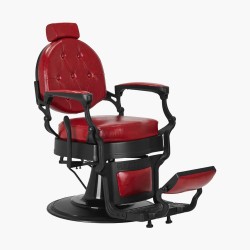 Fauteuil de barbier noir-rouge President Gabbiano