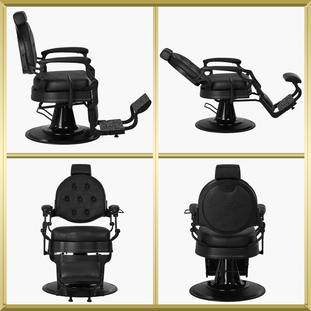Fauteuil de barbier noir President Gabbiano
