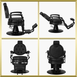 Fauteuil de barbier noir President Gabbiano