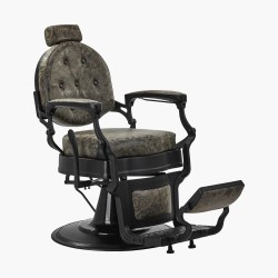 Fauteuil de barbier noir-vert patine President Gabbiano
