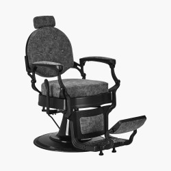 Fauteuil de barbier noir-gris President Gabbiano
