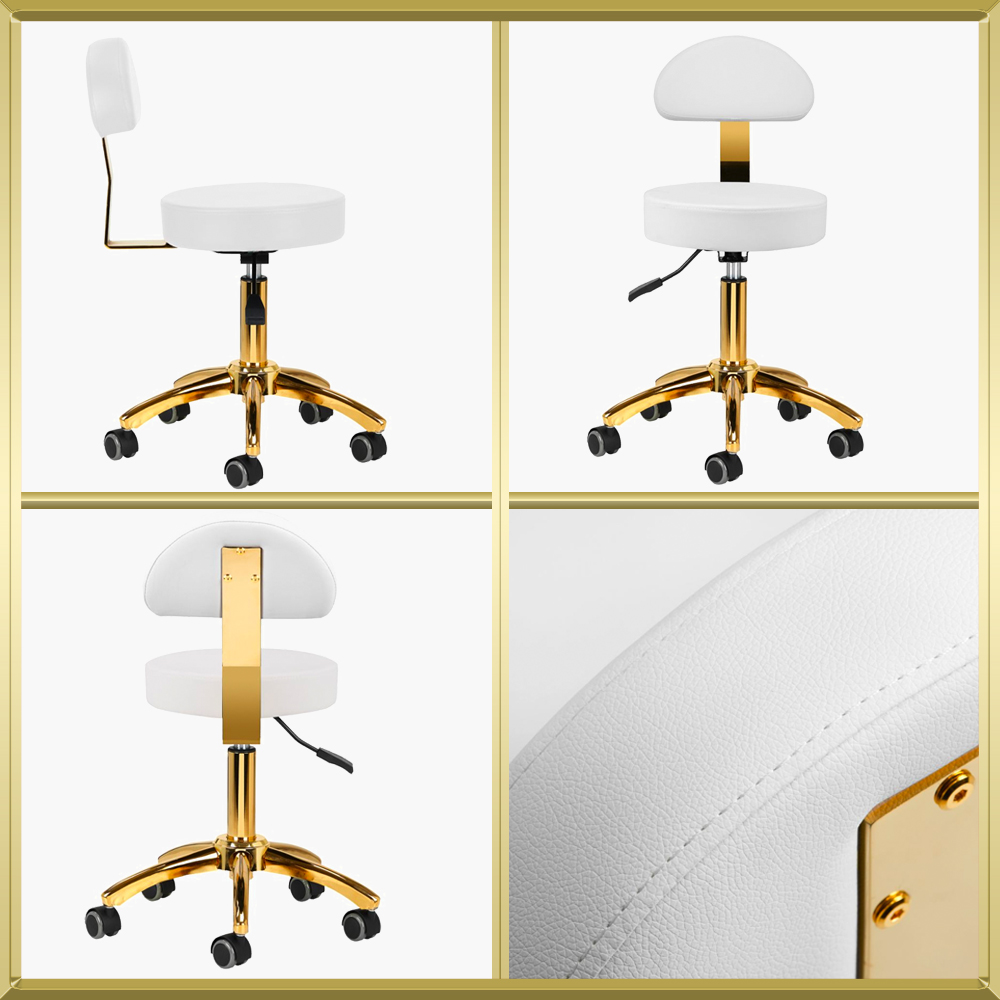 Tabouret de coiffure / cosmetique Blanc-Gold AM304-G Qainzo