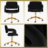 Fauteuil de coiffure & beauté velours noir-gold 4Rico Fauteuil de coiffure & beauté velours noir-gold 4Rico