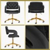 Fauteuil de coiffure & beauté velours gris-gold 4Rico