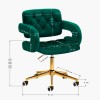 Fauteuil de coiffure & beauté velours vert-gold 4Rico