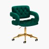 Fauteuil de coiffure & beauté velours vert-gold 4Rico