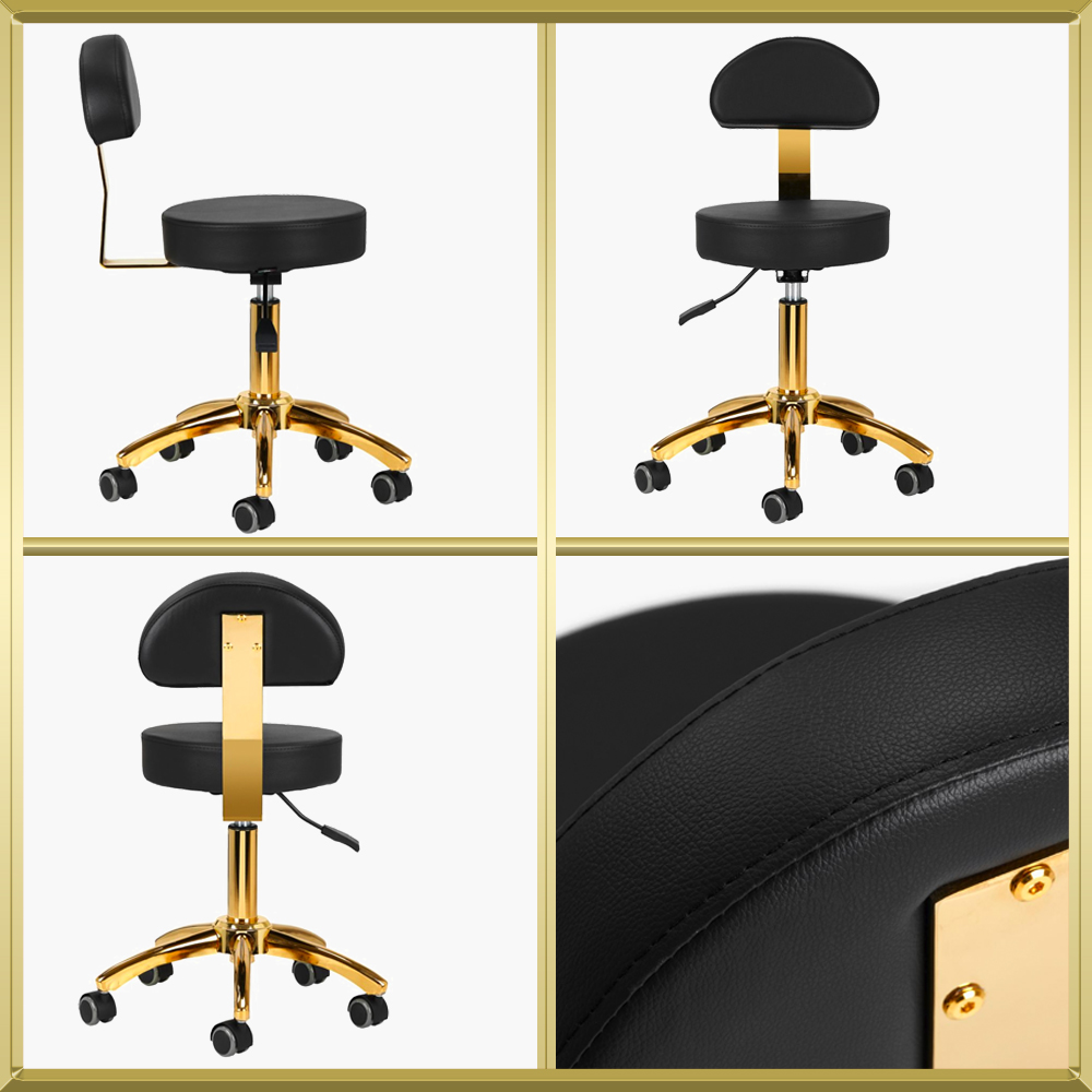 Tabouret de coiffure / cosmetique Noir-Gold AM304-G Qainzo