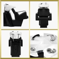 Bac à shampoing noir (cuve blanc) Wilno Gabbiano