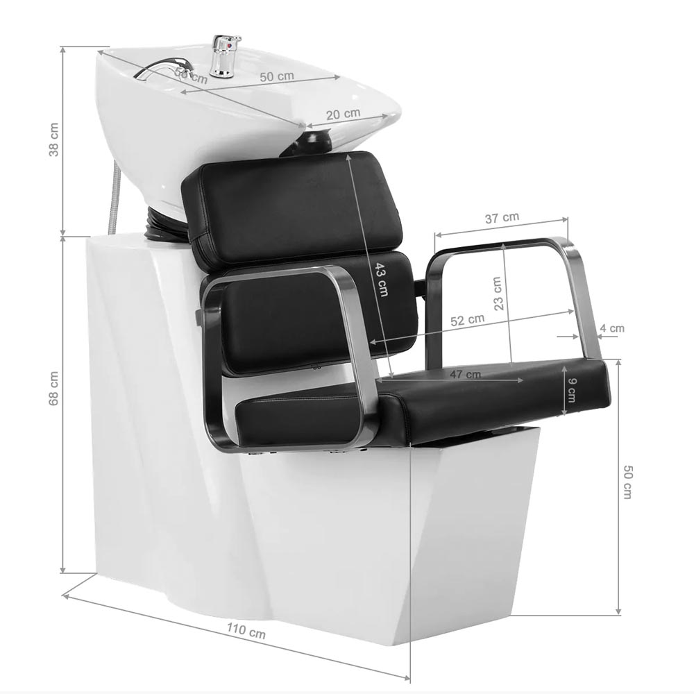 Bac à shampoing noir (cuve blanc) Porto sm Gabbiano