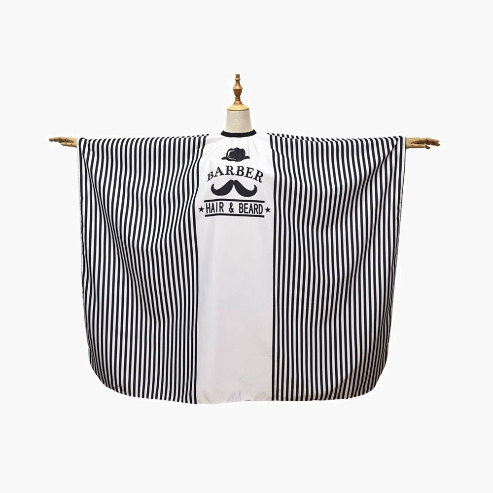 Cape de coupe barber shop moustache blanc 