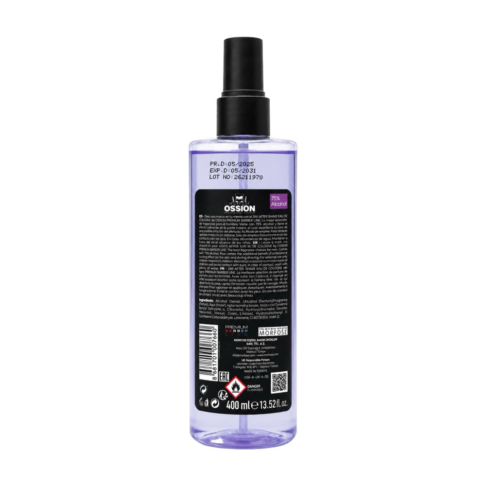 Ossion premium barber line eau de cologne Miami Night 400ml Morfose Ossion premium barber line eau de cologne Miami Night 400ml Morfose