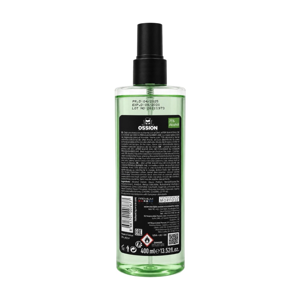 Ossion premium barber line eau de cologne Istanbul Dream 400ml Morfose Ossion premium barber line eau de cologne Istanbul Dream 400ml Morfose
