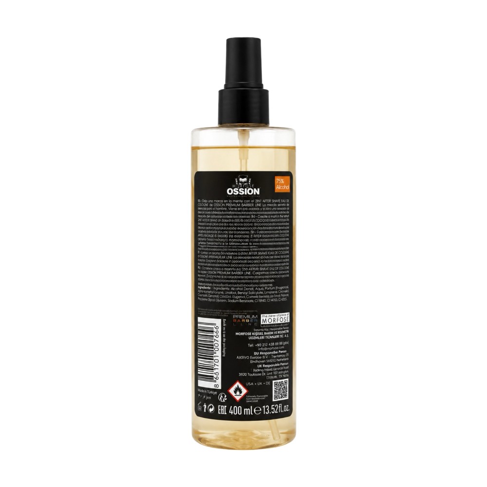 Ossion premium barber line eau de cologne Dominican Merengue 400ml Morfose